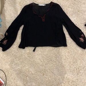 floral sheer black long sleeve from ASTR